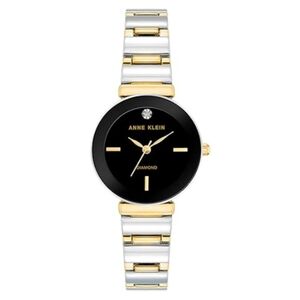 Women's Genuine Diamond Dial Bangle Watch Gold /Black /Silver